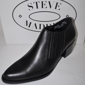 STEVE MADDEN KORRAL ANKLE BOOTS Leather Black 7.5